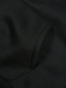 Sudadera con capucha forrada de felpa con gráfico de Herren-- Sol de invierno, ajuste regular, sudadera casual con impresión de letras en negrita, lavable aáquina - Negro - Ver 2