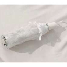 1 Transparent Umbrella, Frosted, Self-Folding, Easy To Carry, Cute Printed And Painted Umbrella, Simple And Elegant Umbrella For Summer Cooling, Beach, Travel