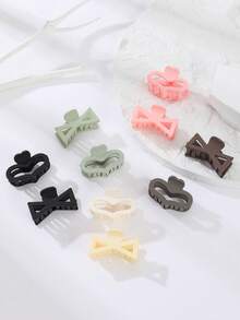 9pcs Faux Pearl Decor Hair Claw Elegant Valentine's Day Valentines Claw Clips Hair Clips Hair Jaw Clip Hair Clamps Hair Clutch Hair Catcher Clip, School Stuff, College, Faux Pearl Hair Accessories Fall Winter For Vacation Outfits Woman