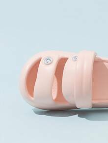 1 Pair Pink Children's Slippers, Cute EVA Soft Bottom Lightweight Indoor Home Slippers For Girls, Suitable For Summer - Pink - View 6