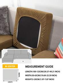 1pc Jacquard Sofa Seat Cushion Cover, Chair Cover Sofa Slipcovers, Stretch Washable Removable Slipcover, Polar Fleece Sofa Protector - Brown - View 14