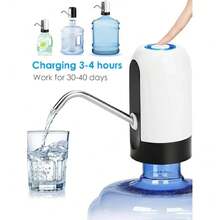 Bomba de Água Elétrica Recarregável via Tipo-C, Dispensador de Água Rápido para Uso Doméstico e Externo, Design Anti-Vazamento