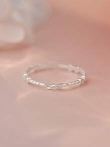 1 Peça Anel de Dedo do Pé em Prata Esterlina 925 com Laço, Anel de Infinito para Mulheres e Meninas, Anel com Laço Ajustável, Anel de Amizade e Promessa