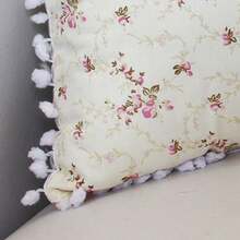 Printed Decorative Pillow With Full Zipper, Super Washable - Pink Floral - View 2