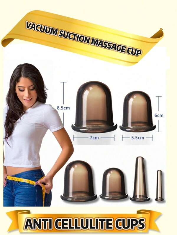 4PCS/2PCS High-Quality Silicone Cupping, Fashionable Black Massager, Professional Cupping - Soothes Facial And Waist Muscles, Improves Facial And Body Skin, Is The Best Gift For Couples