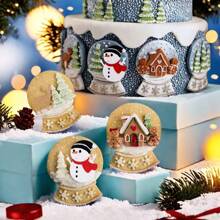 1 Stück Weihnachtsschneemann Abzeichen Dekorations-Formform, DIY Räucherstäbchen/Handwerk/Party Dekorations Aufkleber Silikon Formform, einfach zu entformen