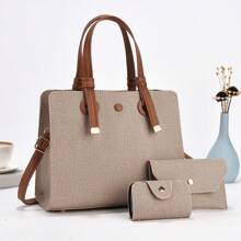 Women Top Handle Bags - 卡其色 - 查看 2