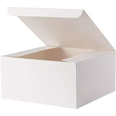 Gift Box 20 Pack 8 X 8 X 4 Inches Fold Box Paper Gift Box Bridesmaids Proposal Box For Bridal Birthday Party ChristmasWhite-0166