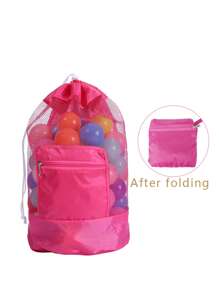 Adjustable Nylon Beach Toy Bag With Drawstring Closure - Lightweight Mesh Storage For Toys, Clothes & More - Perfect For Teenagers' Beach Outings, Available In 5 Color Options, Beach Toys For Teenagers(No Pockets)