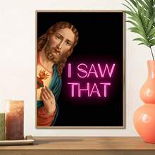 1pc Canvas Art Print,I Saw That Interesting One,Wood Framed Painting (1) Thickness 2. 5 Cm/ 1 Inch-Home Decoration For All Occasions,Ideal New Year, Valentine's Day,Thanksgiving,Easter,Christmas Gift,Room Decoration Aesthetic,Wall Decoration Art,Perfect Gift,Autumn And Winter Wall Decoration,Living Room Decoration, Bedroom Decoration, Kitchen Decoration, Entry Decoration, Bathroom Decoration, Direct Wall Painting, High Quality Wall Painting Poster,Modern Home Decoration Stretched And Framed Ready To Hang