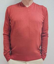 Men's Cold Weather Sweater | Men's Knit Sweater | Winter Knit Wool Pullover Long Sleeve V-Neck Men's Knit Sweater V-Neck Long Sleeve Fitted Basic Comfortable | Men's Knit Sweater With V-Neck Ribbed Casual Elegant | Men's Fine Knit Pullover Long Sleeve V-Neck Basic Various Colors | Men's Knit Sweater V-Neck Casual Style Comfortable For Everyday - 銅 - 查看 7