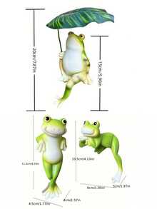 1pc/2pcs Leaf Cooling Simulation Frog Decor, Aquarium Fish Tank Micro Landscape Arrangement, Home Balcony Craft, Tabletop Decoration, Frog Pot Hanging Glass Fish Tank Edge Decor, Garden Outdoor Potted Plant Hanging Accessory