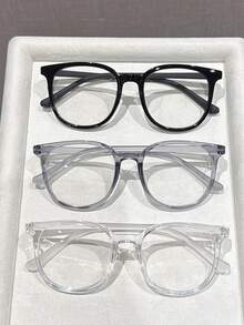 1/2/3 Pairs Women's Plastic Round Lightweight Eyeglasses Frames, Classic Casual Minimalist Style, Elegant Modern Simplistic Lightweight Glasses, Rubber Coated Temples, Autumn/Winter Christmas Accessory - Multicolor - View 19