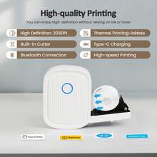 Thermal Label Maker Machine With Tape, L12/13  Portable Bluetooth Label Printer For Storage, Shipping, Barcode, Mailing, Office, Home, Organizing, Sticker Maker Mini Label Maker With Multiple Templates Label Maker Machine -  Bluetooth Wireless Sticker Printer, Pocket Sticker Maker With 1pc 12x40mm Tape, Inkless Printer For Ios & Android, Praticle Labeler & Gift For Home & Office Organization Bluetooth Label Maker Machine With Tape, Continuous Waterproof Label, Versatile App With 35 Fonts And 1k+ Icons, Inkless Labeler For Home, Kitchen, School, Office Organization - Beige - View 8