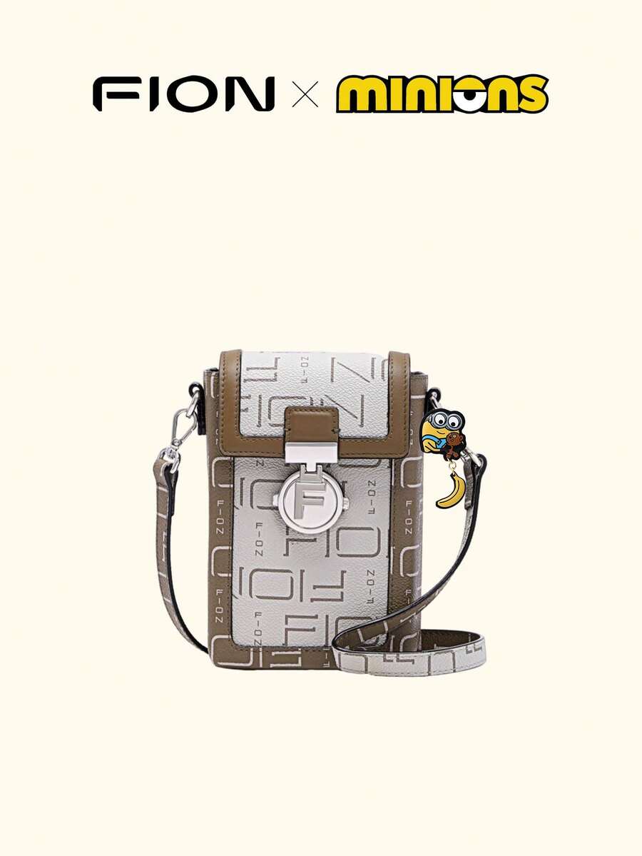 Lightweight Cute Small Crossbody Bag For Women With Minions Bag Charm Signature Monogram Shoulder Bag Ladies Cell Phone Purse Wallet Lipstick Bag