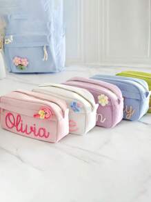 1 szt. Spersonalizowany piórnik, prezent na powrót do szkoły, piórnik z kordu z niestandardowym imieniem, prezent dla dzieci, prezent urodzinowy dla dziewcząt/chłopców, wielofunkcyjny, ozdobny, z napisem, stylowy, nowoczesny, kolorowy, uroczy, uroczy, swobodny, niestandardowy, spersonalizowany, wyjątkowy, spersonalizowany, idealny prezent dla niego, idealny prezent dla niej, wielofunkcyjny, ozdobny, z napisem, stylowy, nowoczesny, kolorowy, uroczy, uroczy, swobodny, niestandardowy, spersonalizowany, wyjątkowy, spersonalizowany, idealny prezent dla niego, idealny prezent dla niej, łatwy komfort