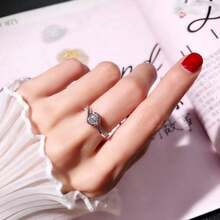 Alloy Engagement Wedding Jewelry, An Elegant Commitment Ring For The Bride, The Perfect Christmas Anniversary Gift For Your Loved One - Silvery - View 4