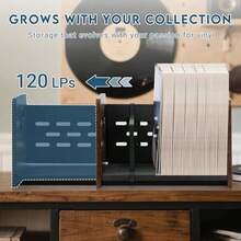 Vinyl Record Storage Holder Expandable Record Storage Rack With Adjustable Divider 60120 LP Album Storage For Vinyl Records Magazine Holder Rustic BrownB0DZBVLR7V[Am]13W90