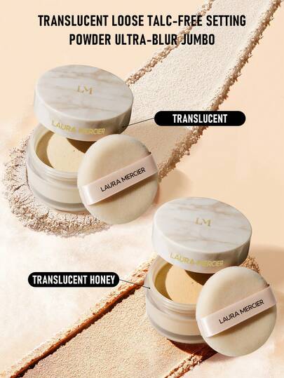  Laura Mercier 透明散粉无滑石粉定妆粉超模糊特大透明蜂蜜色 -29 克 | 持久控油定妆粉，打造光滑哑光妆效 | 透气配方，可遮盖瑕疵并最大程度减少油光 | 轻盈不结块的粉末，打造全天完美遮瑕效果