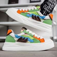 Summer Men's Shoes, Breathable And Versatile, Casual, Niche, Original Design Sneakers, And Teenagers' Sports Height-Increasing White Shoes - 綠色 - 查看 8