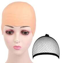 Halloween Gorro calvo Maquillaje Látex BaldHead Peluca Gorros Sombrero calvo Disfraz de cosplay para adultos - KIT C - Ver 11