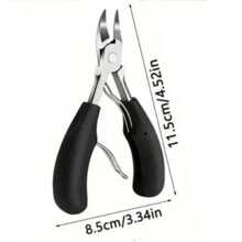 1/4 Peças Conjunto de Cuidados com as Unhas Resistente para Homens e Adultos - Cortador de Unhas Ergonômico com Alça Preta e Lixa, Tesoura de Unhas de Aço Inoxidável para Unhas Grossas, Design Moderno, Ferramentas de Manicure Duráveis, Kit de Cuidados com as Unhas Preto