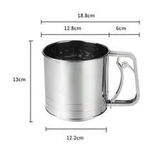 2.5 tazas/3 tazas/5 tazas, Tamizador de harina, Tamizador de acero inoxidable para hornear, Tamizador de malla fina de doble capa, Tamizador de manivela de una mano para azúcar en polvo, Tamiz de harina para hornear pasteles de acero inoxidable: Nuestro tamizador de harina para hornear está hecho de excelente acero inoxidable resistente a la corrosión que es ligero,