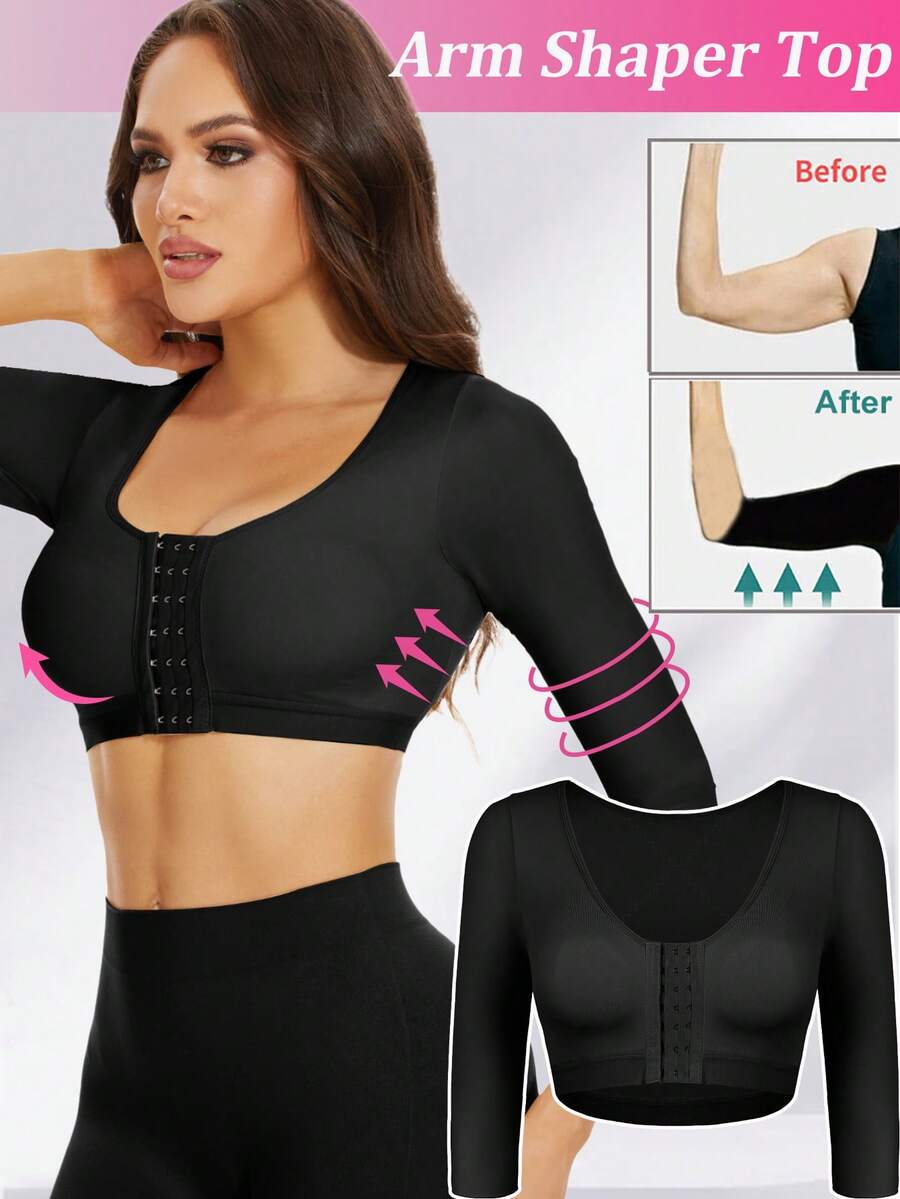 Women Arm Shaper Top Compression Sleeve Improve Posture Breast Lift Up ...