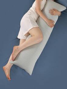 1 件华夫格子床枕套床上用品纯色靠垫套柔软长枕头适合夏季沙发抱枕