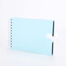 Álbum de fotos A5 para álbum de recortes, accesorios para libros de invitados de 6 pulgadas, 60 páginas negras, libro de recortes, libro de recuerdos para Baby Shower, viaje azul PLSC - Azul - Ver 12