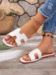 Christmas Teens' Lightweight, Comfortable, Soft Open Toe Slippers/Sandals, Fashionable, Versatile, Suitable For Spring/Summer