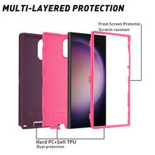 FOGEEK Estuche protector resistente de 3 en 1 con características a prueba de golpes, caídas y antideslizante, resistente al agua, a las caídas y a los arañazos - vino rojo rosa rojo - Ver 8