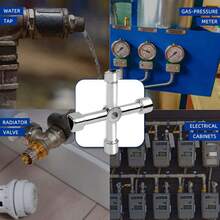2 件实用钥匙工具套装，包括管扳手、十字扳手、水龙头扳手、水龙头、电梯、电气柜、水表阀门、燃气表和电表的多功能维修工具