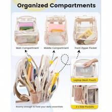 Vorspack Heavy Duty Clear Backpack  Large See Through Bookbag Transparent Backpacks For College, Work, Travel  Apricot