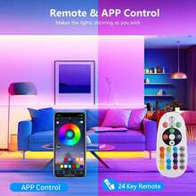 1pc LED Bedroom Light, APP Control Music Sync RGB LED Strip Light With 44-Key Remote, Suitable For Bedroom, Kitchen, Halloween And Christmas Decoration - LED Light Strip - View 7
