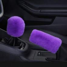 Coprivolante in morbido pile antighiaccio e caldo, adatto per volante da 15 pollici, coprifreno a mano, coprileva cambio, accessori per interni auto a trasmissione manuale, unisex per l'inverno