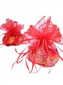 100 piezas Bolsas de regalo redondas de organza, diámetro de 26 cm, atadas en forma de flor, adecuadas para empaquetar regalos de Navidad, bolsas de caramelos de Halloween, bolsas de recuerdos de boda, embalaje de joyas, bolsas de caramelos con cordón. 10 piezas de bolsas de regalo redondas de organza, diámetro de 26 cm, atadas en forma de flor, blancas - para empaquetar regalos de Navidad, bolsas de caramelos de Halloween, bolsas de recuerdos de boda