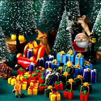 5pcs/Set Mini Christmas Craft Decorations, Random Style Miniature Christmas Figurines, Dolls, Trees, Ideal For DIY, Garden Decor (Multicolor)