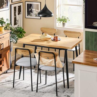 SoBuy Dining Set 5-Piece Bar Table With 4 Chairs, Comfortable Chairs With Foam Cover, Small Dining Table For Dining Room, Kitchen & Living Room, Ideal For Compact Spaces OGT52-N