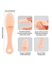 RANCAI 硅胶手动洗脸刷，柔软洗脸刷去角质，防水亲肤洁面刷，可去除黑头白头彩妆残留 - 藕粉色 - 查看 6