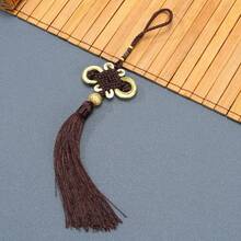 1个/5个/10个纯手工编织金线中国结流苏，精致中式小礼品挂饰，金边线奢华结流苏，适用于节日派对装饰吊坠、包包、扇子、钥匙、衣服、帽子、汽车挂饰等。