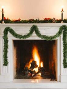 1 Stück 5m grüner Weihnachtsgirlande, künstliche Weihnachtsgirlande, zum Selbermachen von Kränzen, geeignet für Innen- und Außendekoration, Türdekoration, Herbstdekoration für Veranda, Herbstdekoration für Zuhause, Raumdekoration, Heimdekoration, Schlafzimmerdekoration, Weihnachtsdekoration Winter