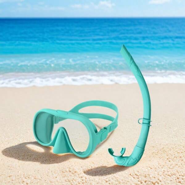 Snorkel Set,Silicone Snorkeling Gear For Adults, Panoramic View Snorkeling Kit Anti-Cracking And Anti-Fog Technology, Adjustable Straps For Snorkeling And Diving, Snorkeling Training Essentials