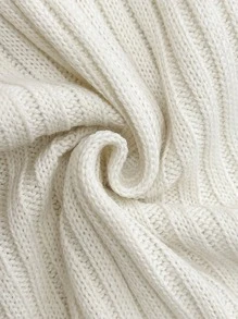 Sedessea 女士新款单肩系带喇叭袖蝴蝶结腋下钩编纹理修身优雅时尚高端简约复古户外晚宴针织毛衣连衣裙，秋冬款 - 杏色 - 查看 8