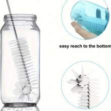 8 piezas Limpiador de pajitas de metal - Cepillo extra largo de acero inoxidable, para limpiar pajitas reutilizables, botellas de agua y tubos - Juego de ocho piezas - Ver 6