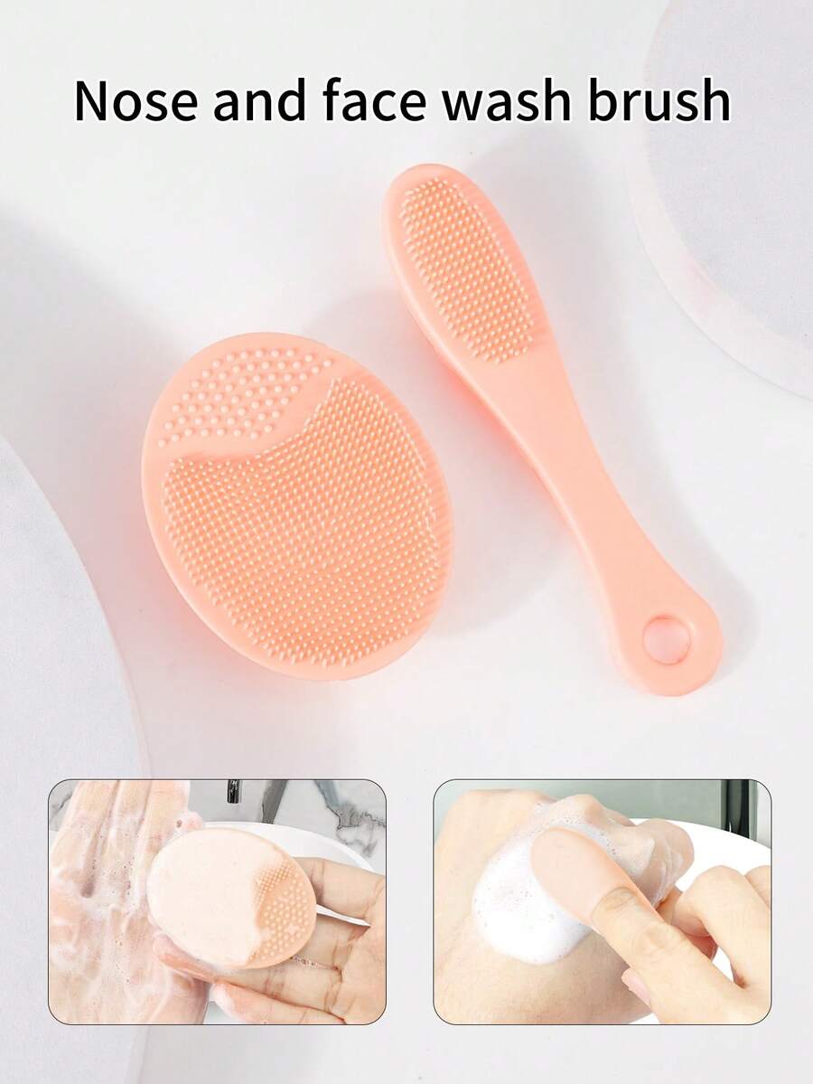 RANCAI 硅胶手动洗脸刷，柔软洗脸刷去角质，防水亲肤洁面刷，可去除黑头白头彩妆残留