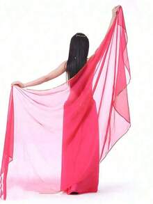 輕量半圓形雪紡手帕肚舞服裝臀巾亮片飾邊披肩面紗 250x120cm - 彩色 - 查看 7