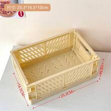 Plastic Foldable Storage Box, Foldable Basket, Stackable Cute Makeup, Jewelry, Toy Storage Box, Portable Plastic Stackable Foldable Stationery Storage Box, Minimalist Cute Student Office Desk Organizer - Multicolor - View 13