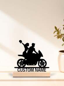 Romantic Custom Metal Art, Custom Couples Motor Metal Ornaments, Perfect Gift For Motorcycle Enthusiasts, Professional Rider, Room Stuff, Personalized Couples Gifts - Christmas Gifts,Valentine's Day Gift,Personalized Gift Home Decor And Accessories Halloween Decorations Christmas Gifts,Christmas Gift Supplies