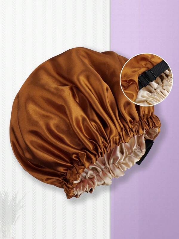 Bonnet en satin, bonnet de soie, bonnet de nuit pour femmes - Bonnet en satin réversible et ajustable de très grande taille pour cheveux bouclés et naturels